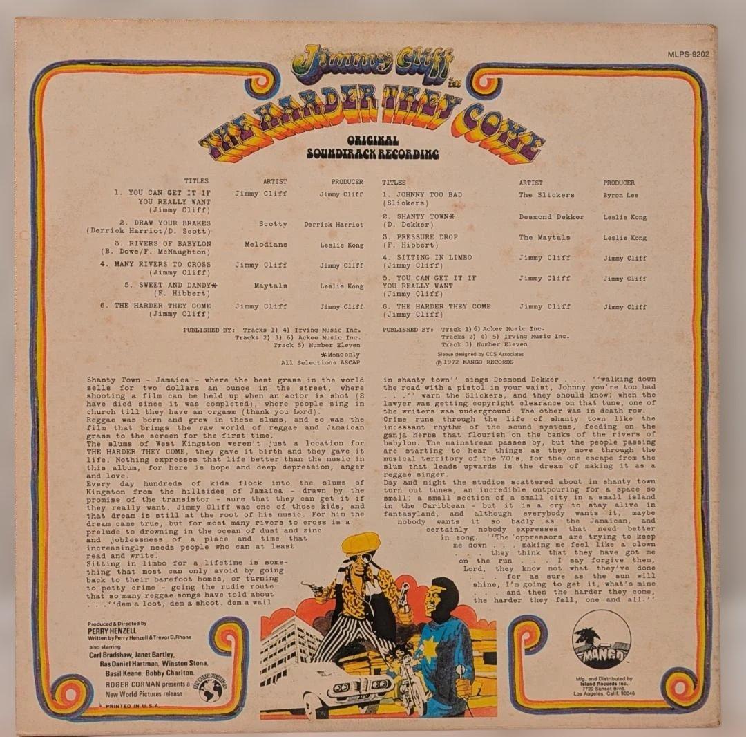洋楽 Jimmy Cliff The Harder They Come