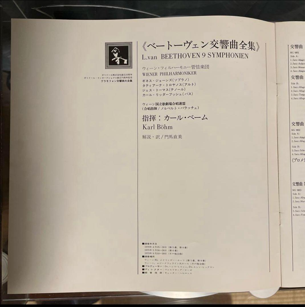 LP ベートーヴェン 交響曲全集 ベーム ウィーンフィル 9枚組