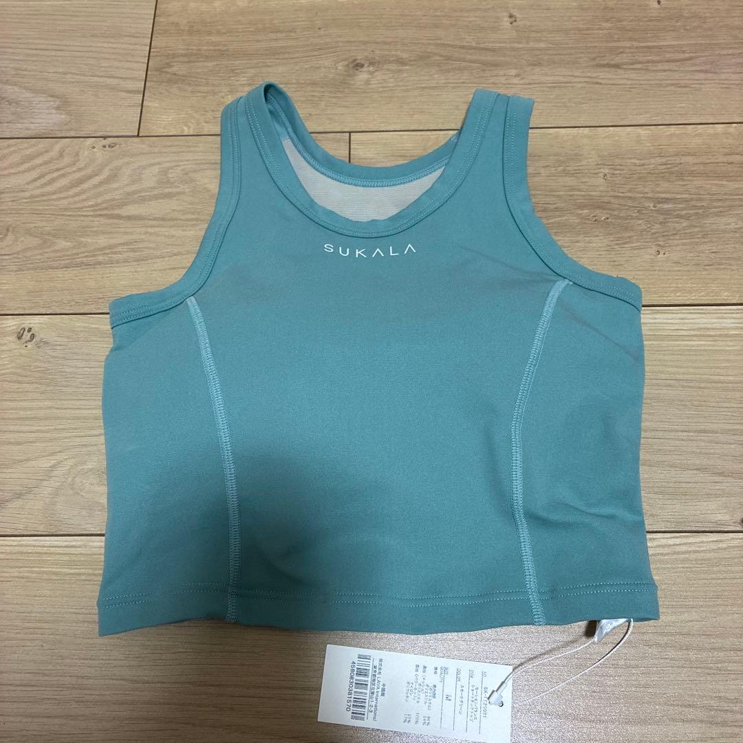 【新品】SUKALA モーションバランスショートタンクトップM スモークグリーン