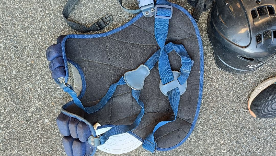キャッチャー用プロテクターとヘルメットセット