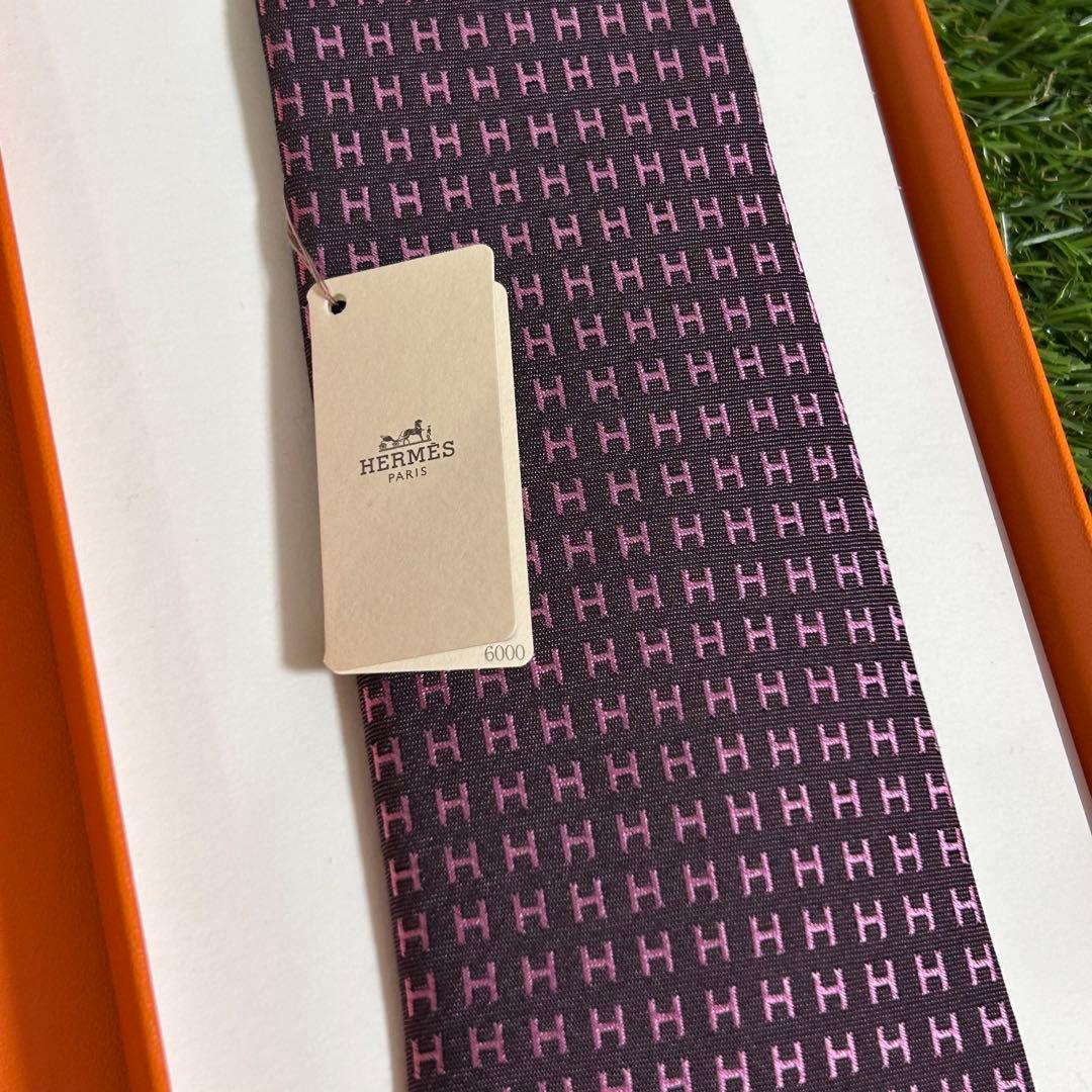 HERMES エルメス ネクタイ H ロゴ 未使用品 タグ付き BOX