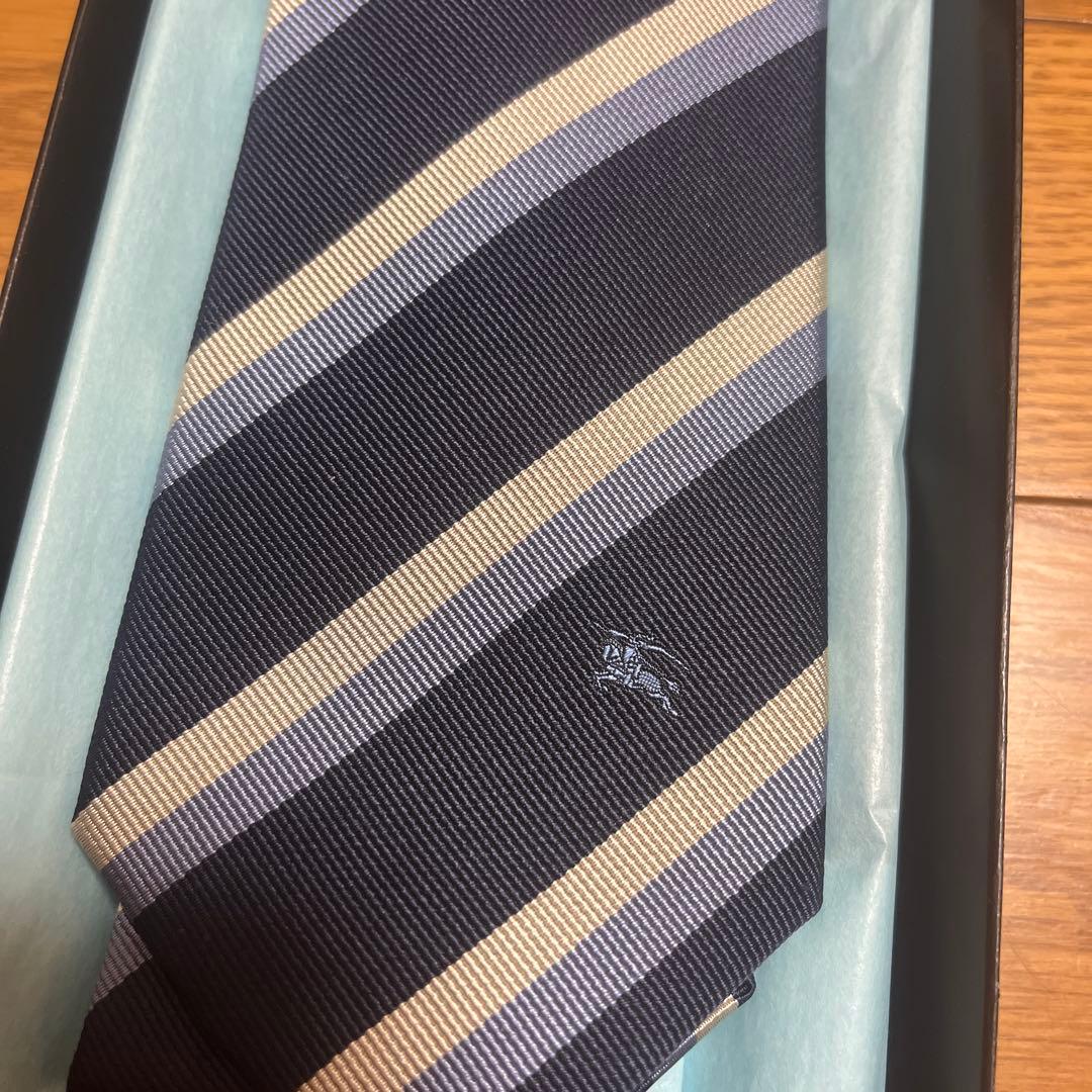 シルク100% BURBERRY BLACK LABEL ネクタイ ストライプ