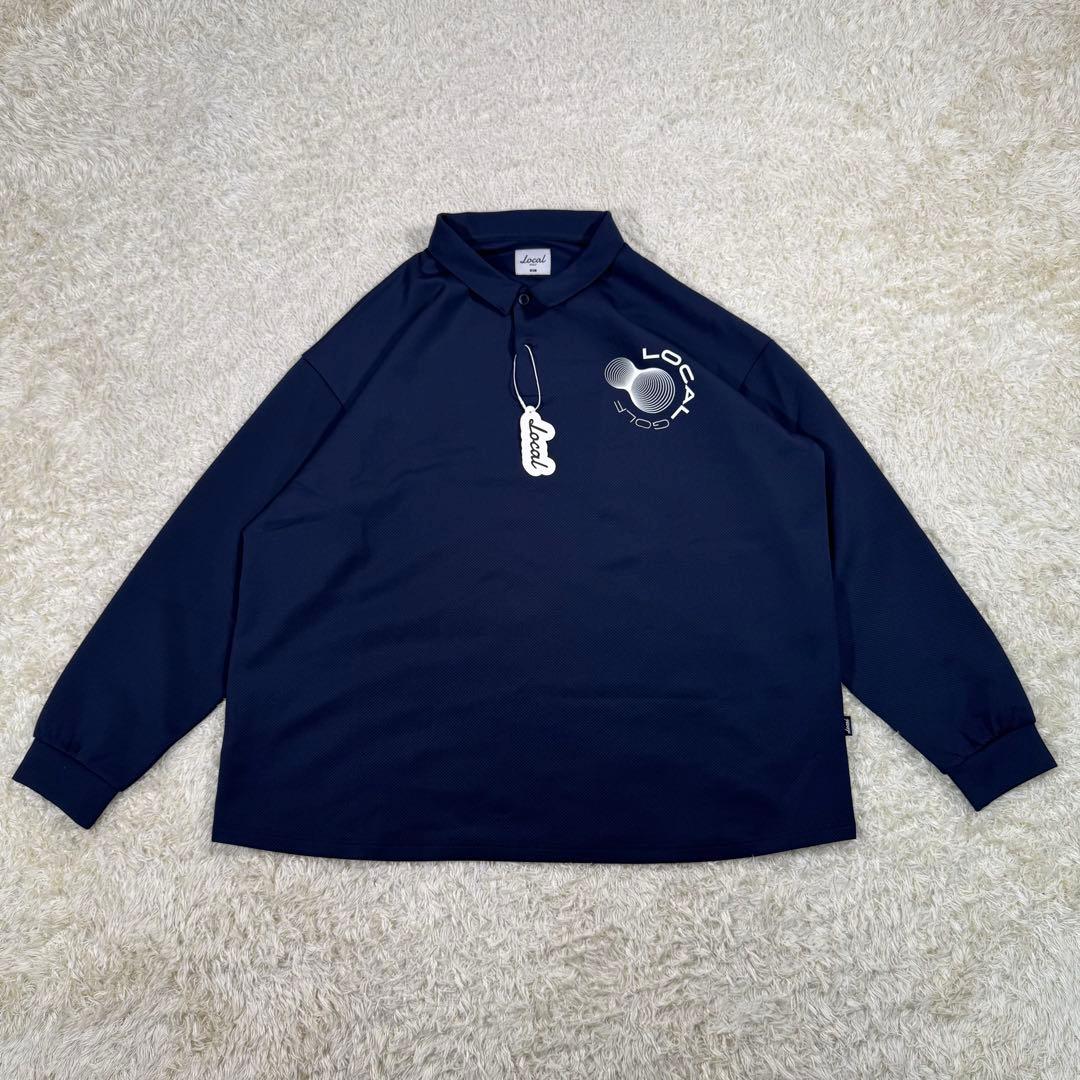 【新品タグ付き】 Local GOLF　サークルロゴ　L/S　POLO　紺　L