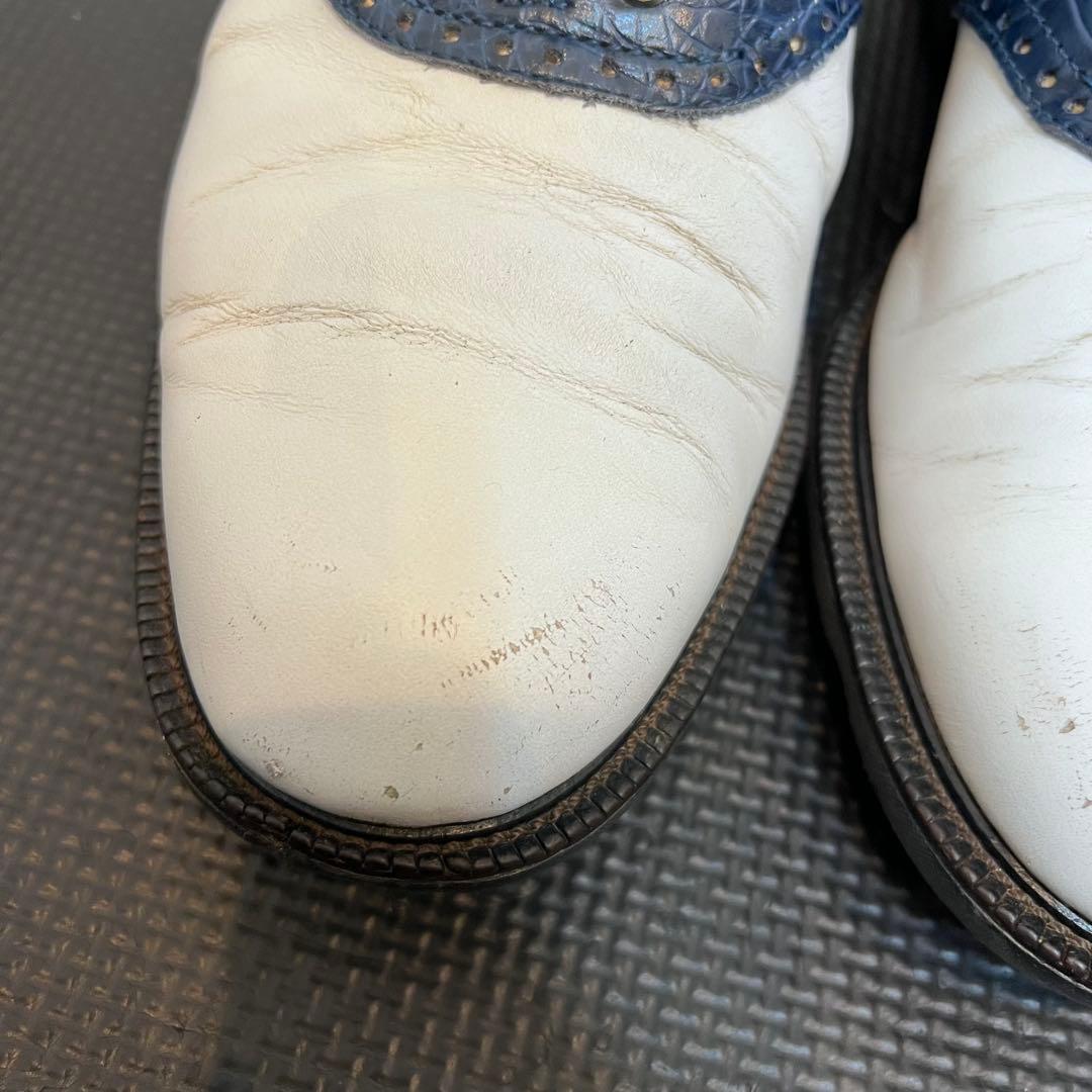 希少 天然皮革 最上位モデル icon FootJoy ゴルフシューズ ネイビー