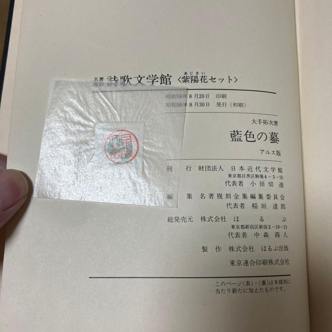 大手拓次　藍色の蟇