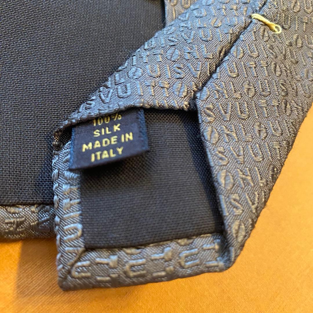 美品 LOUIS VUITTON ネクタイ ロゴマニア 茶系色 イタリア製 中古