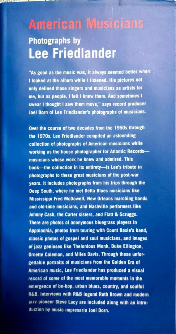 アート・デザイン・音楽 Lee Friedlander American Musicians jazz