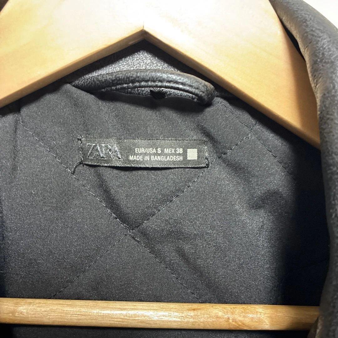 【ZARA フェイクレザーデタッチャブルネックジャケット Sサイズ】