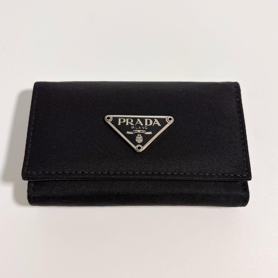 極美品✨️PRADA 6連 キーケース 三角ロゴ サフィアーノレザー