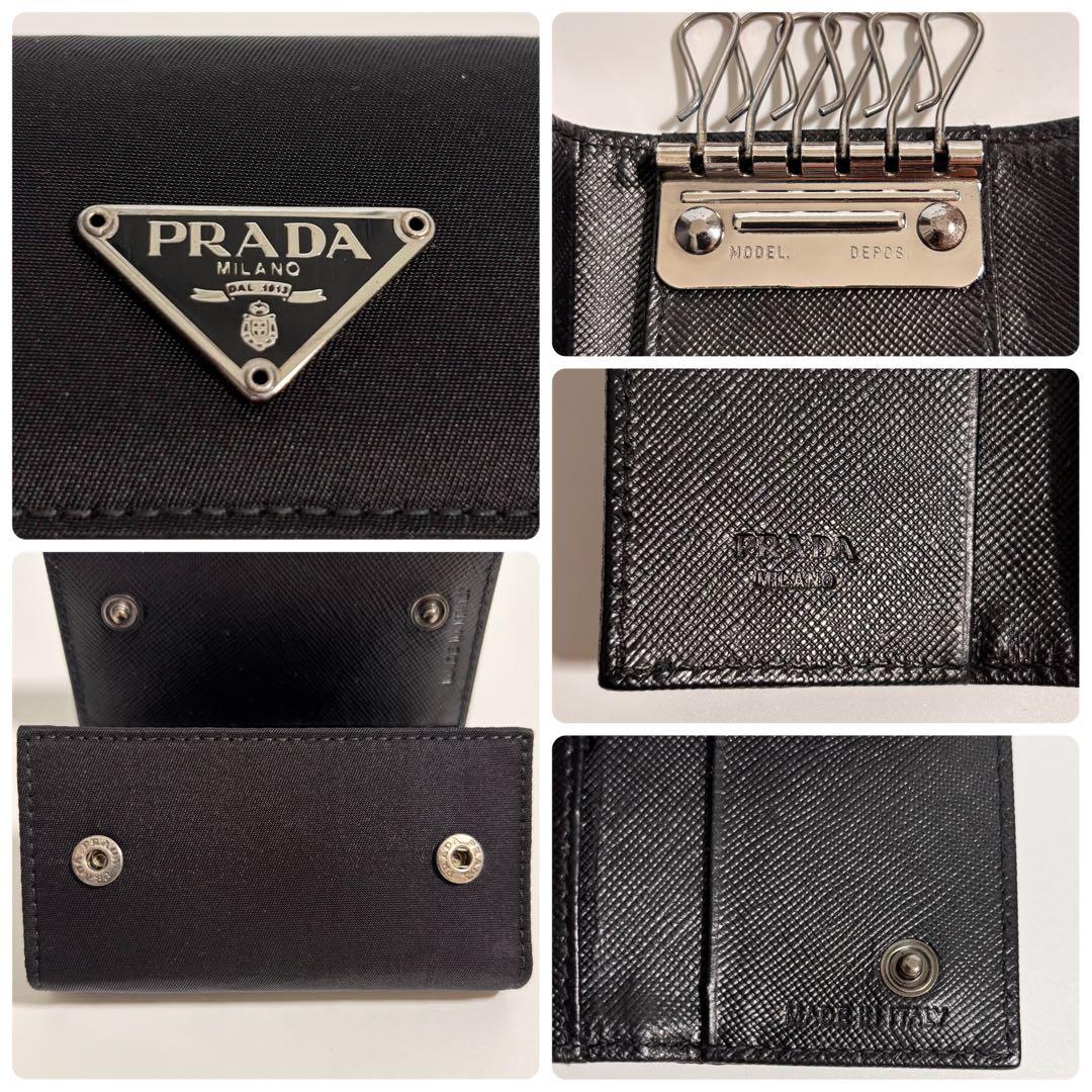 極美品✨️PRADA 6連 キーケース 三角ロゴ サフィアーノレザー