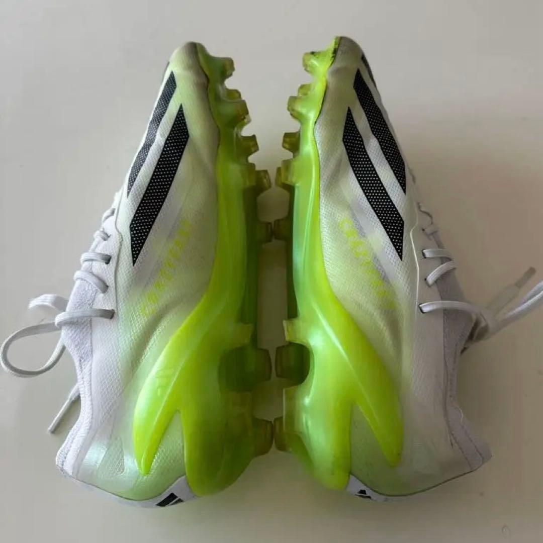 adidas ホワイト/グリーン サッカー　スパイクシューズ　28.5cm