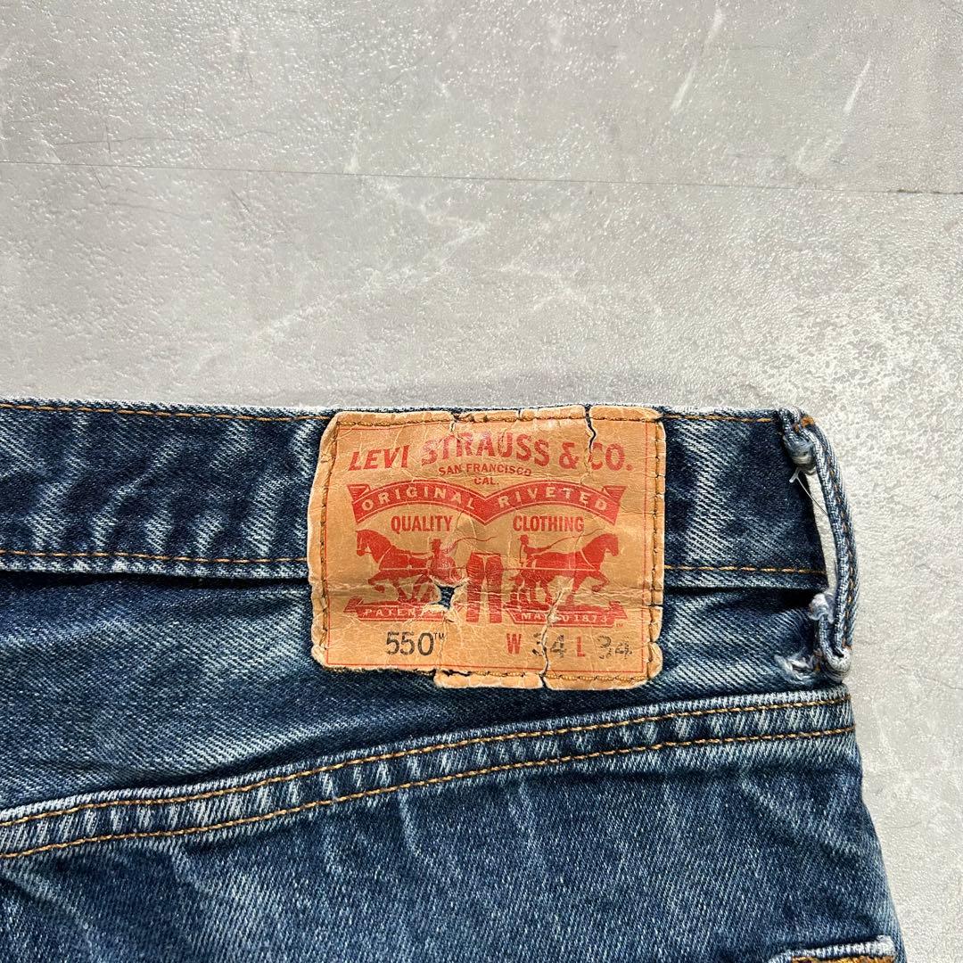 00s Levi's 550 ワイド セルビッチデニム W34 USA 501