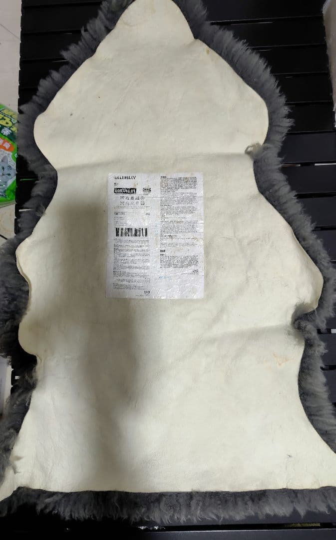 羊革 本革 シープスキン ラグ キャンプ グレー 約90cm×約60cm