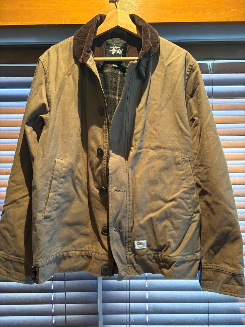 Stussy ステューシー ワークジャケット 裏地ブランケット サイズL