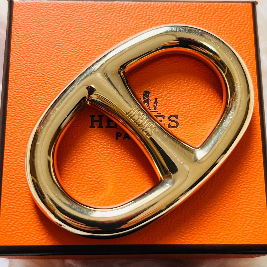 HERMES エルメス シェーヌダンクル スカーフリング ゴールド