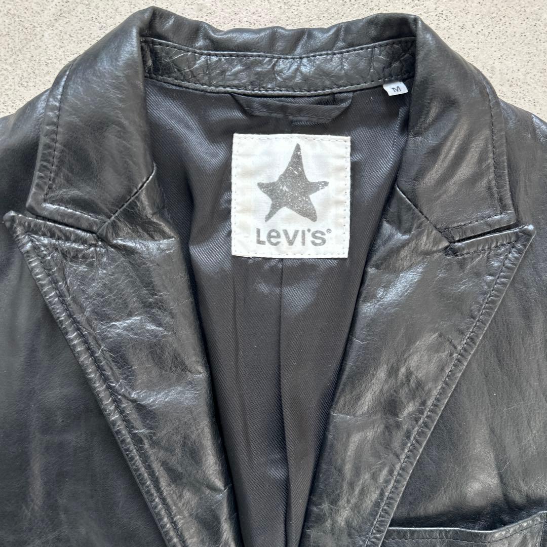 ［激レア］Levi's Black 牛革 レザー テーラードジャケット M