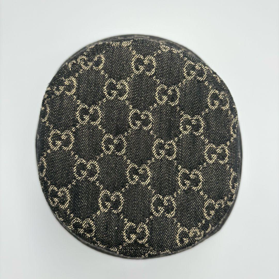 美品 GUCCI GGデニム バケットハット ブラック 58cm M ミケーレ