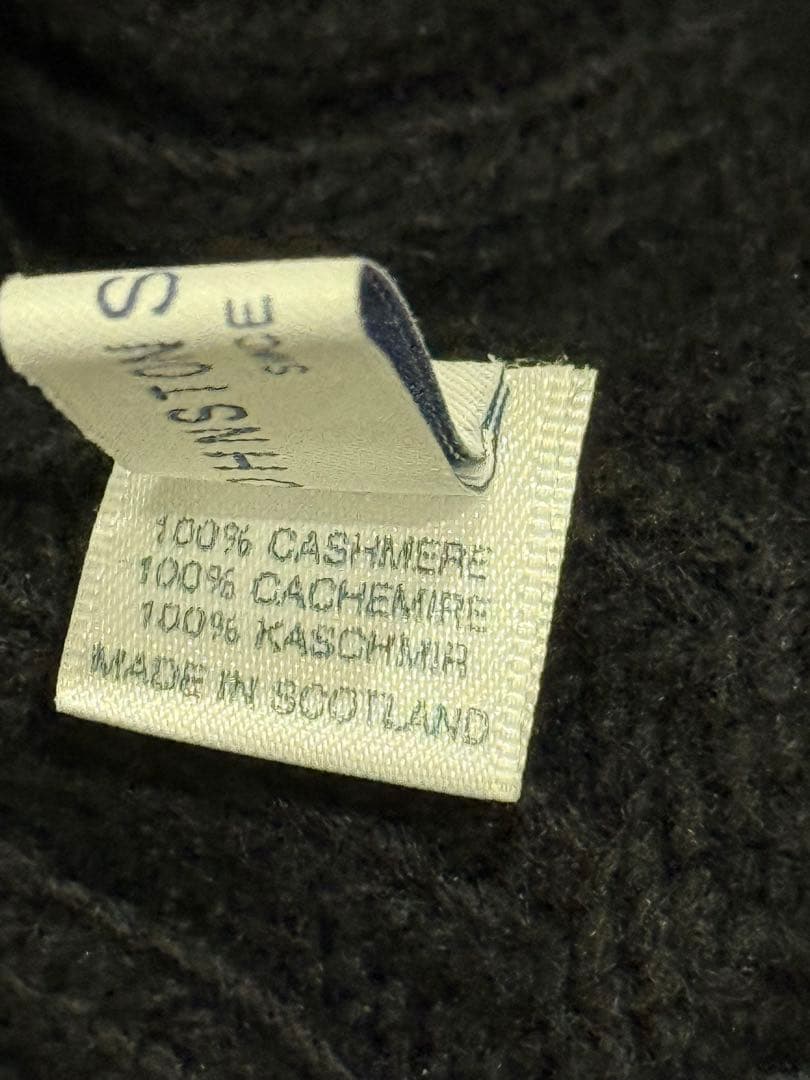 JOHNSTONS ブラック ニット帽 カシミア100