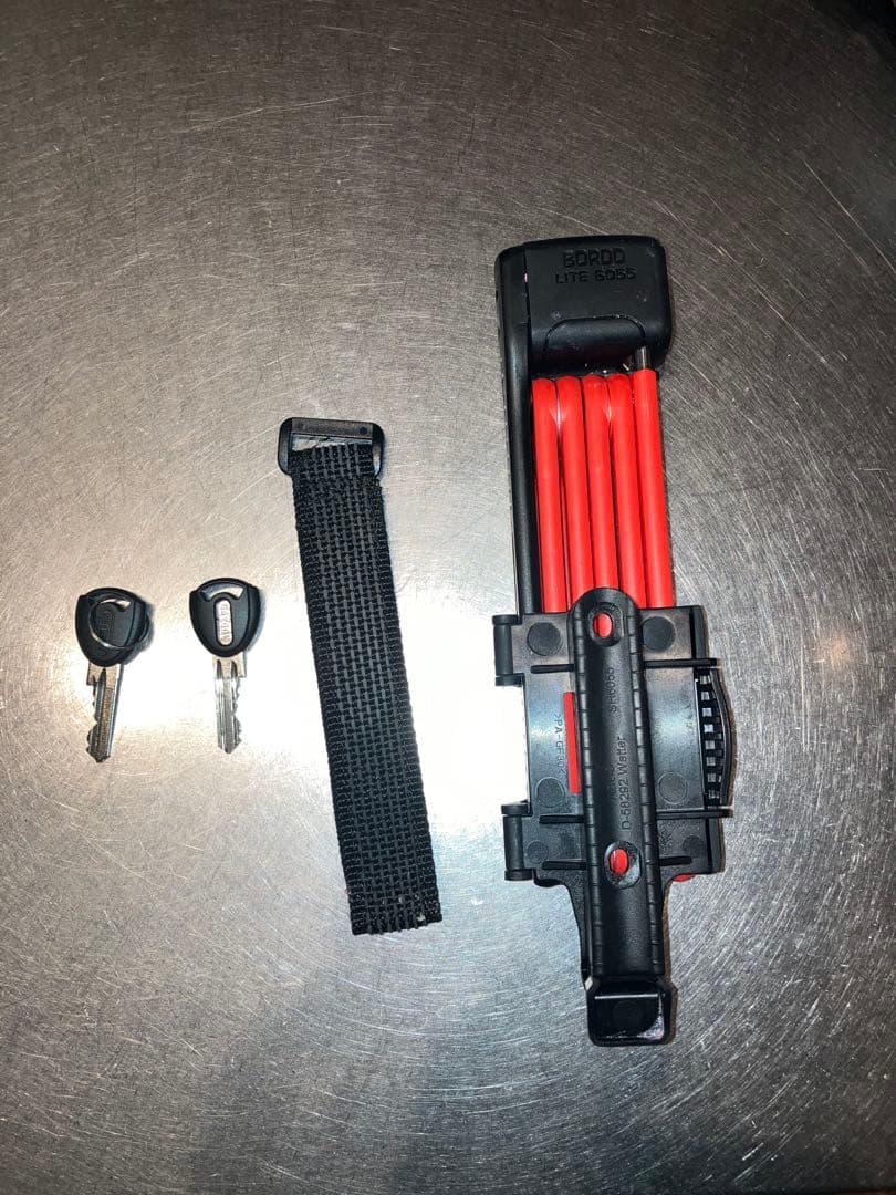 ABUS LITE 折りたたみ式自転車ロック 赤