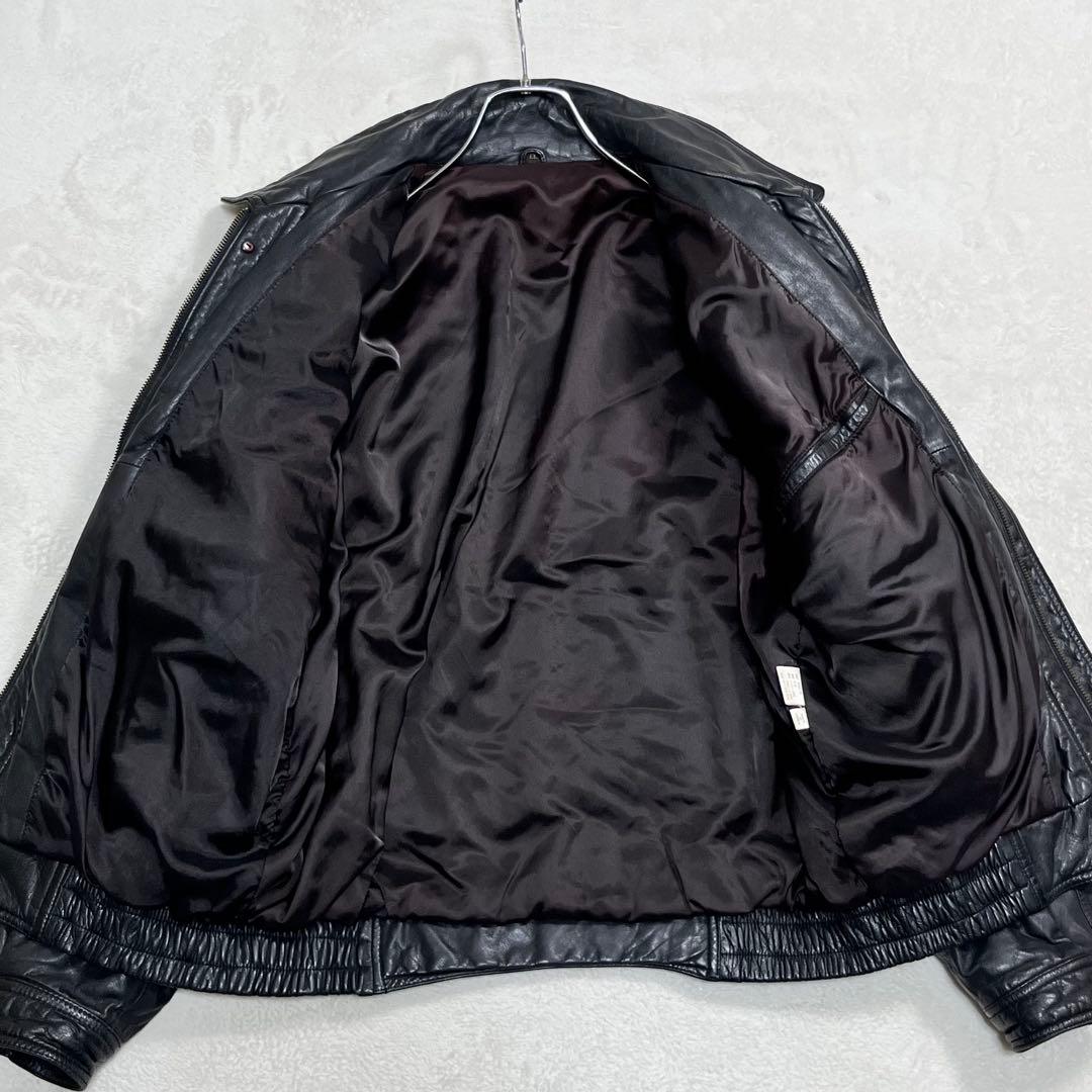 90's A-2 フライトジャケット レザー牛革 LL ヴィンテージ古着 黒