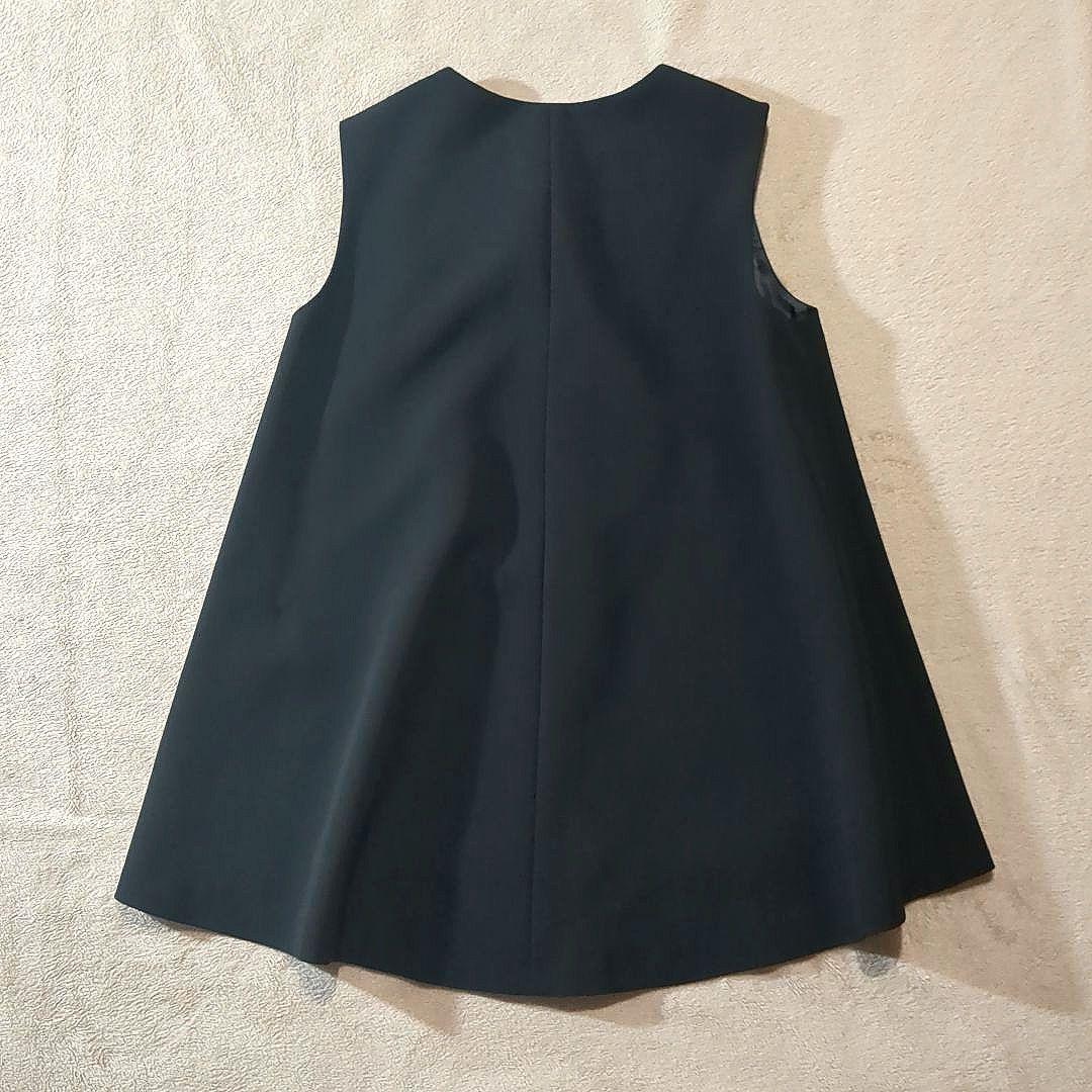 【極美品】 アベニールエトワール スリットノースリーブブラウス 36 黒