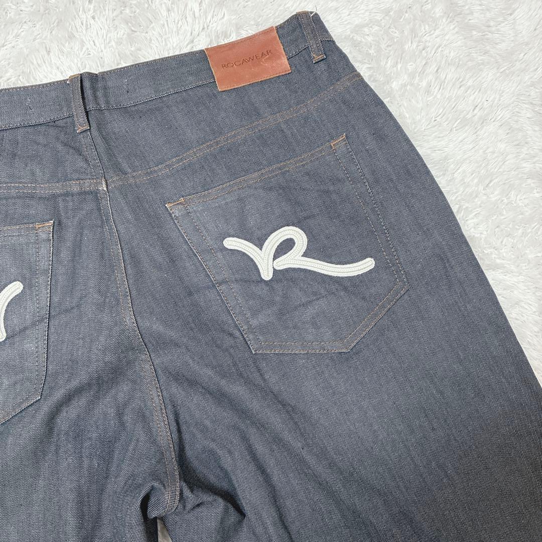 ROCAWEAR BAGGY FIT W42 刺繍 極太 B系 ダークデニム