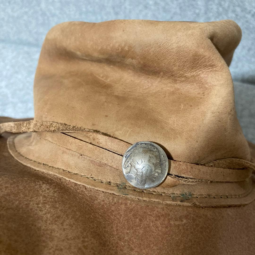 アメリカンハット　レザー　vintage コンチョ