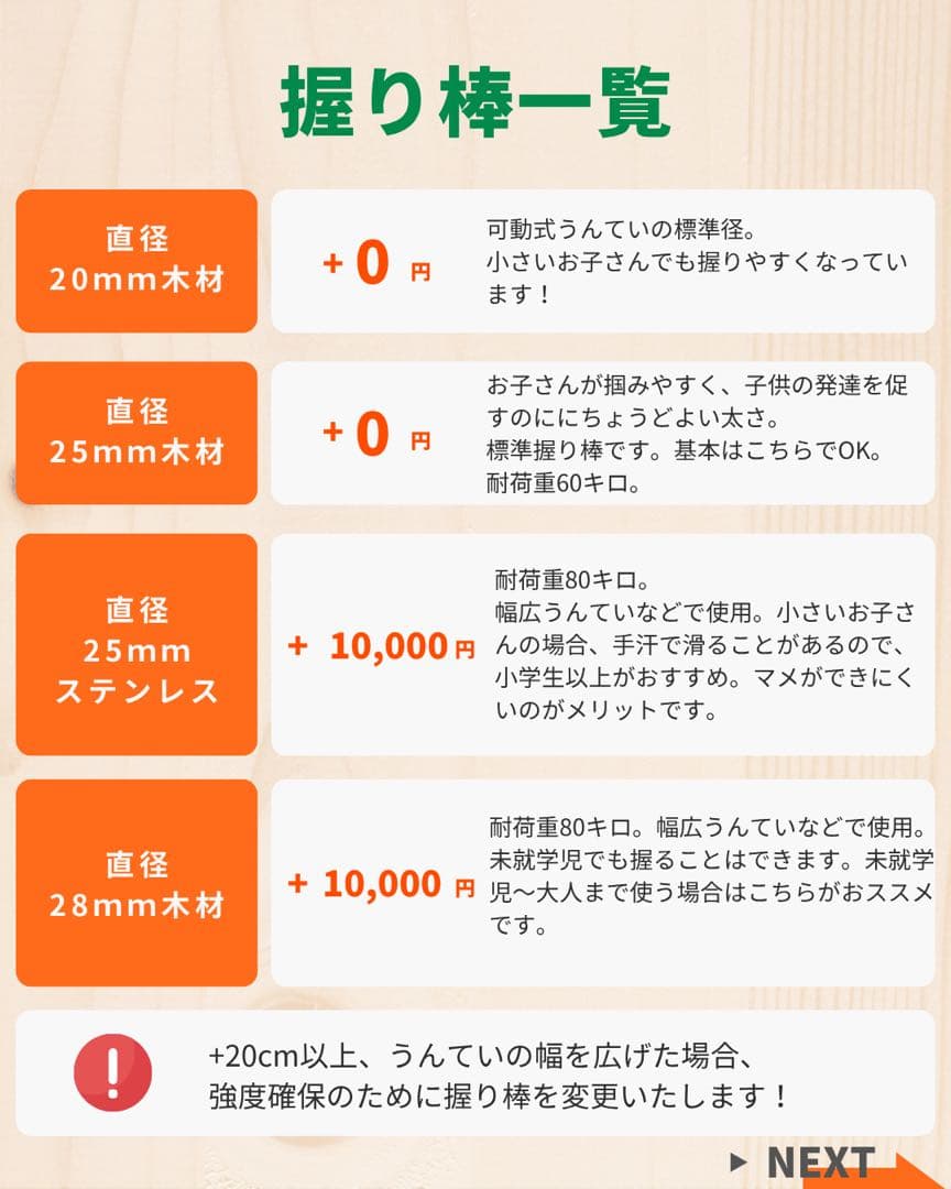 知育うんてい　オプションは追加出品で価格調整予定