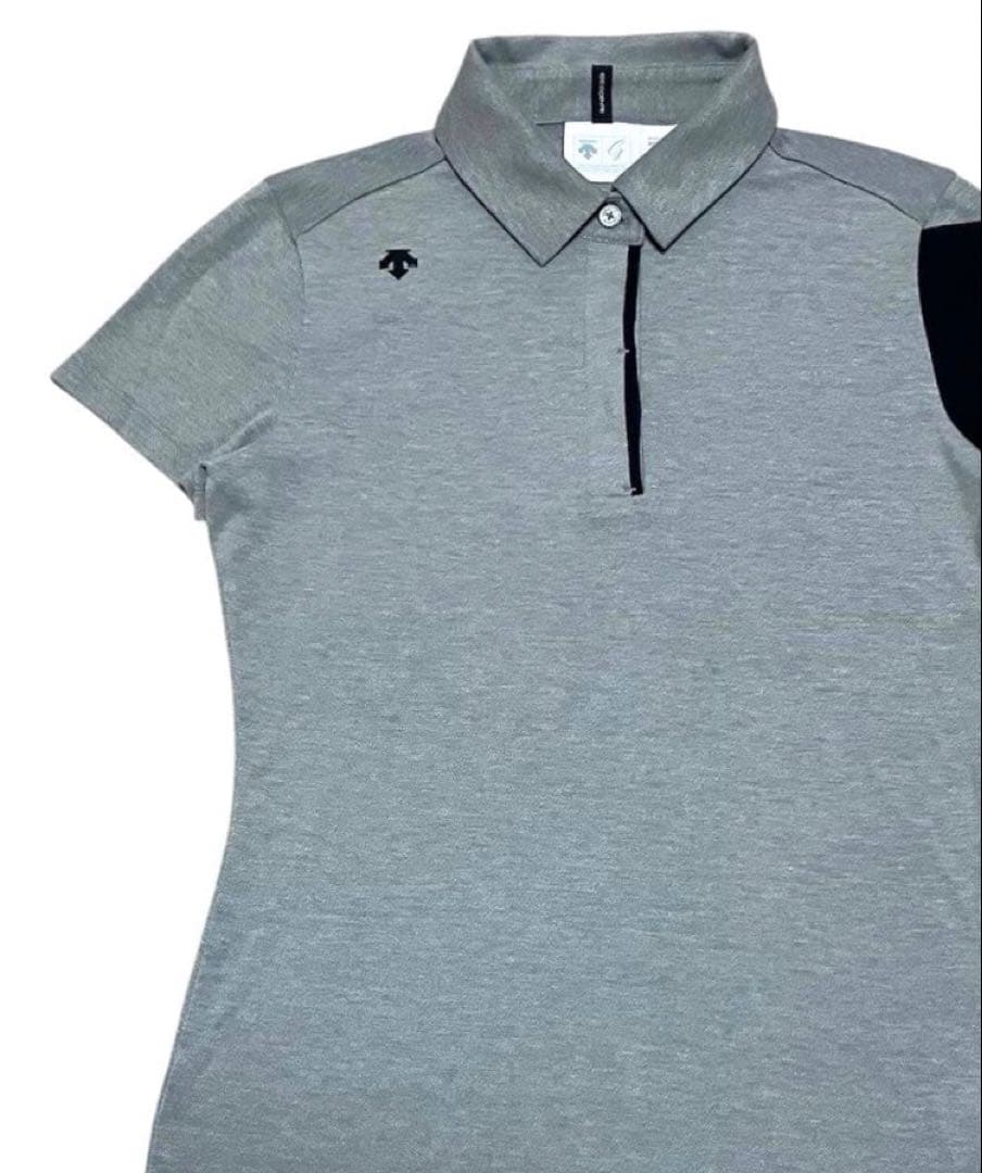 DESCENTE GOLFサンスクリーン マナード ショートスリーブシャツ　S