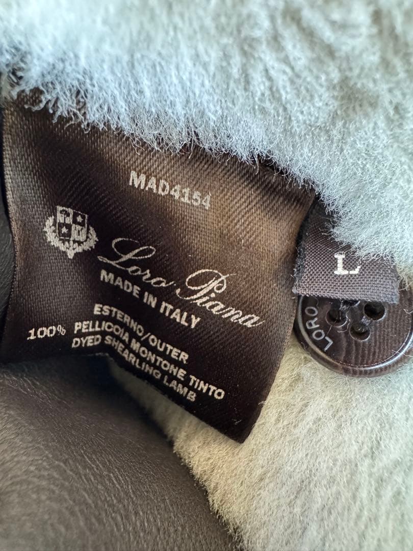 Loro Piana ムートン ジップブルゾン L アイボリー 羊革 イタリア製