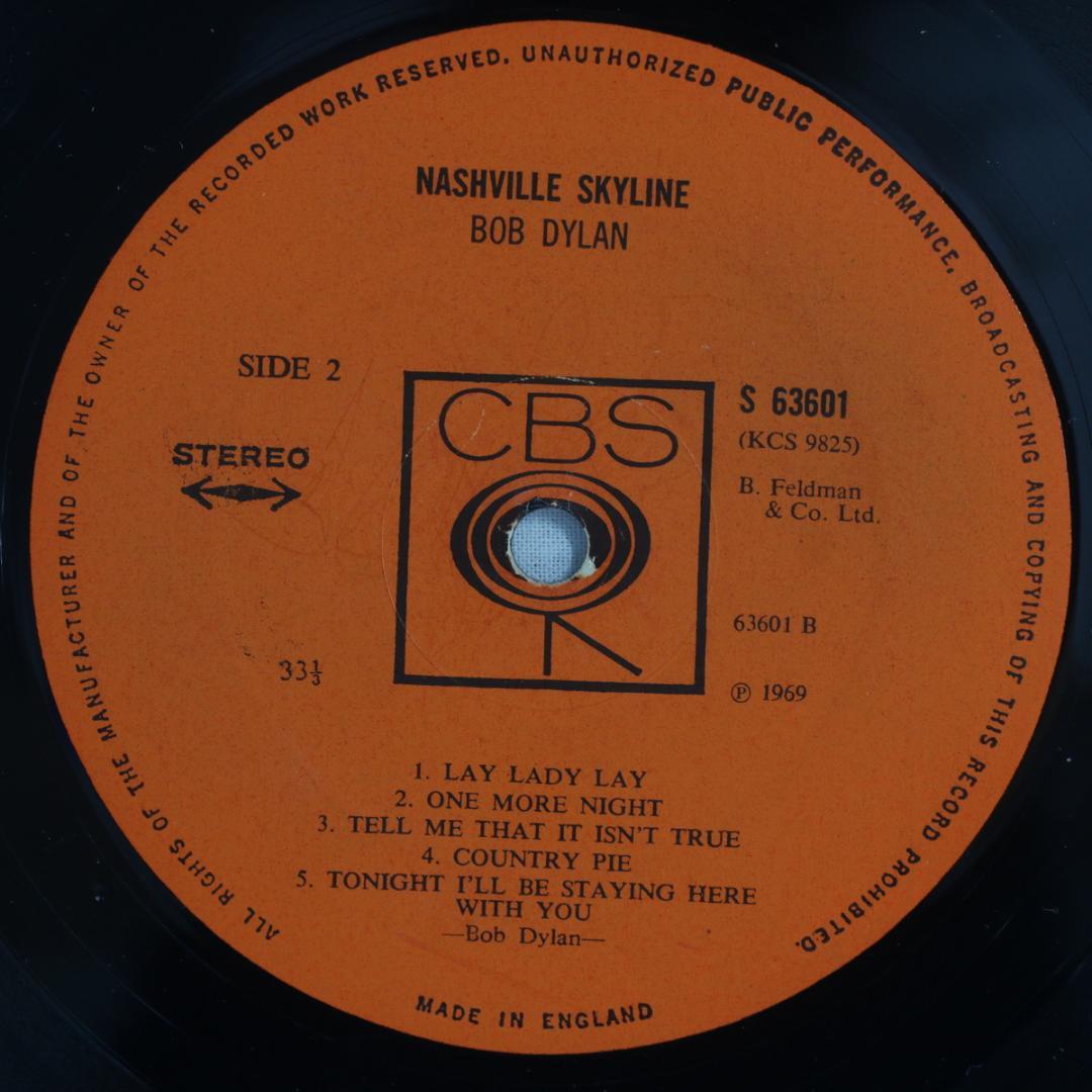 英LP Bob Dylan Nashville Skyline UK初期プレス
