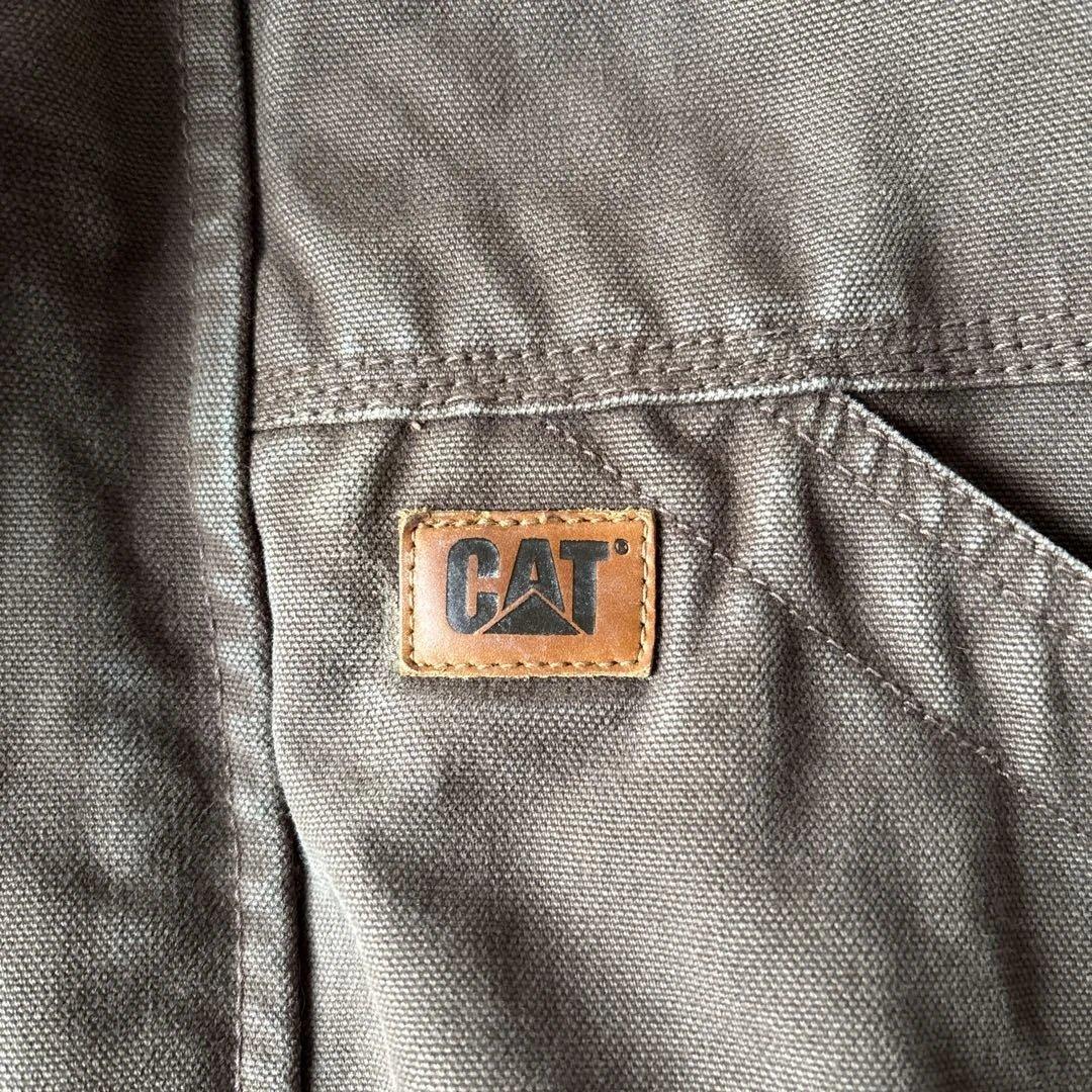 CAT ダックジャケット ワークジャケット M フェード ブラウン 裏フリース