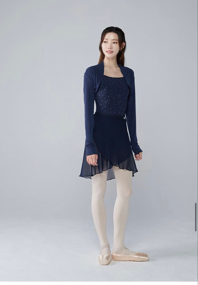 Byplie バイプリエ　ニットシャーリングシュラグ　ネイビー バレエ　トップス
