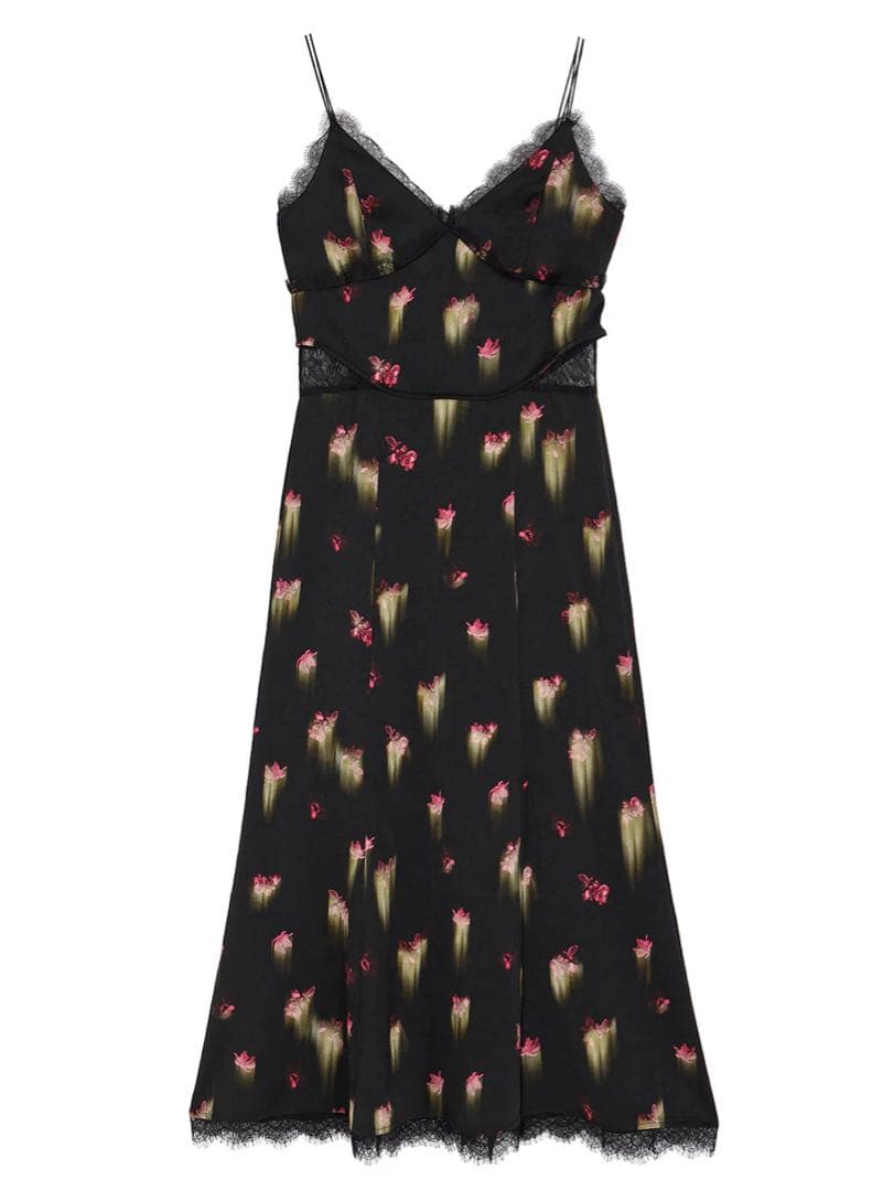 【完売品】Ameri CLARA SATIN CAMI DRESS BLK(S)