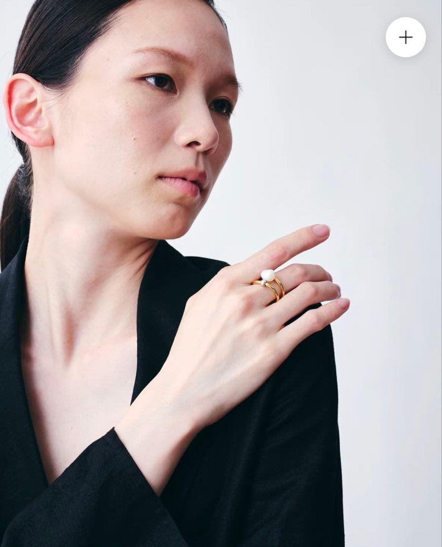 新品 PLOW Wave Ring -Peace- Gold ＆パールチャーム