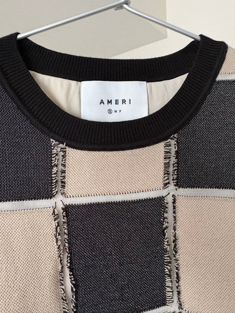 ワンピース Ameri BLOCK CHECK JACQUARD DRESS