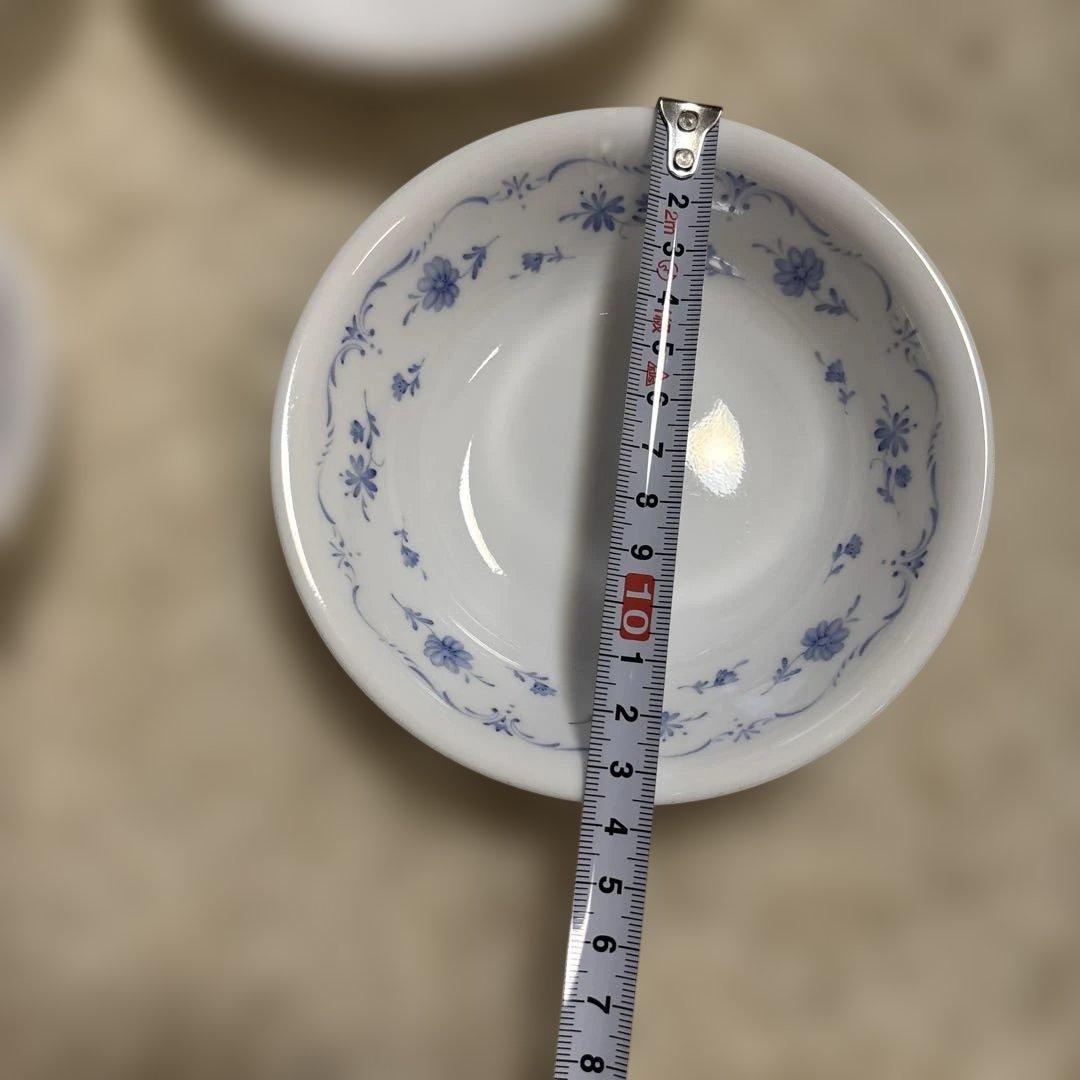 Corelle 青い花柄 皿 12枚セット