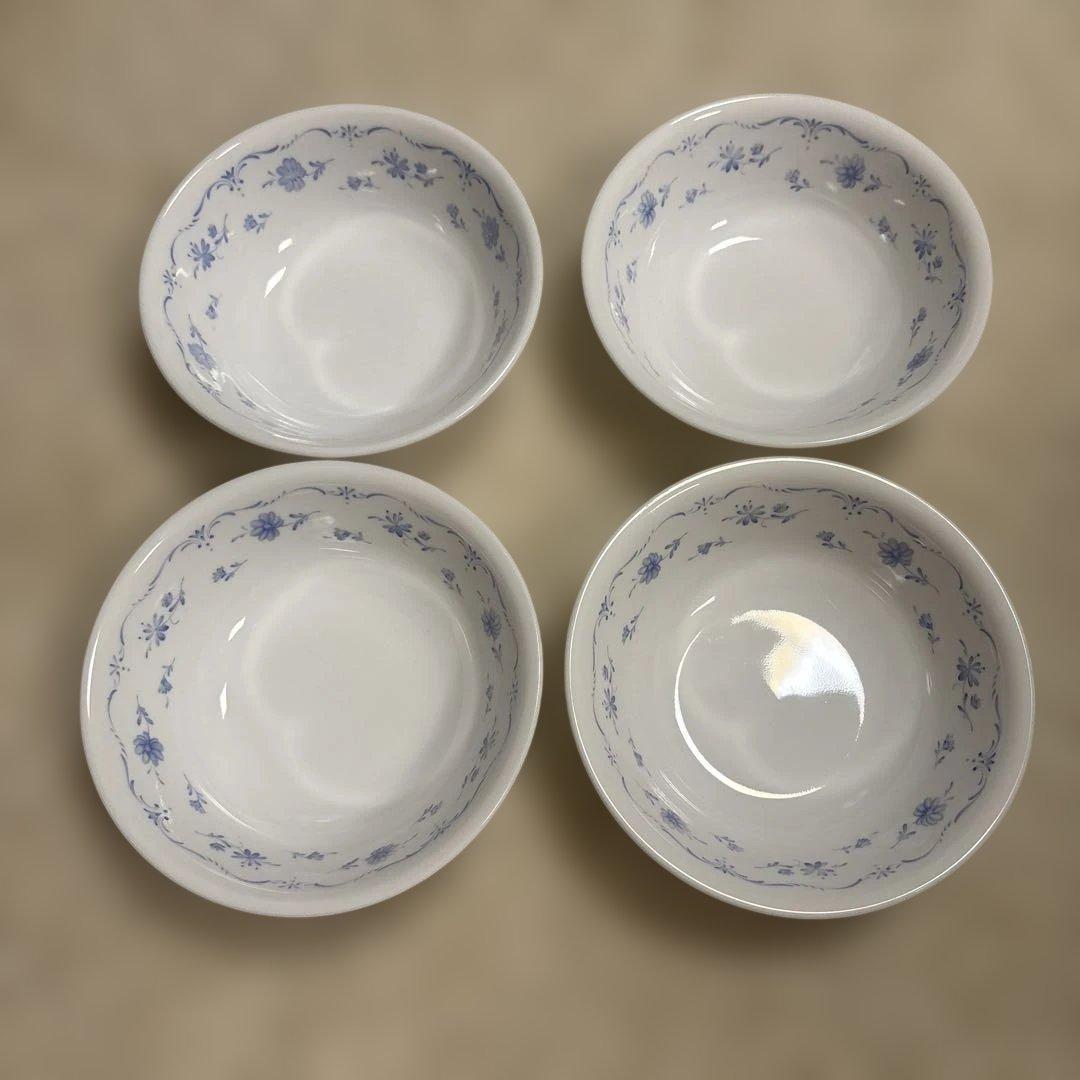 Corelle 青い花柄 皿 12枚セット