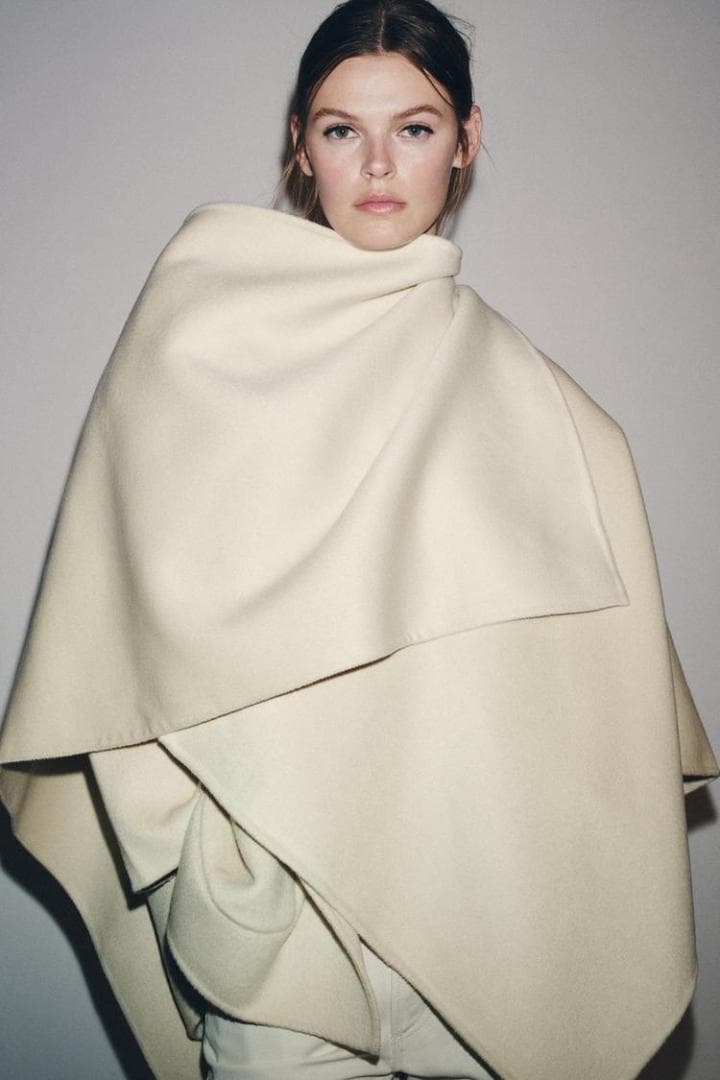ZARA ザラ ZW COLLECTION ウールケープコート S
