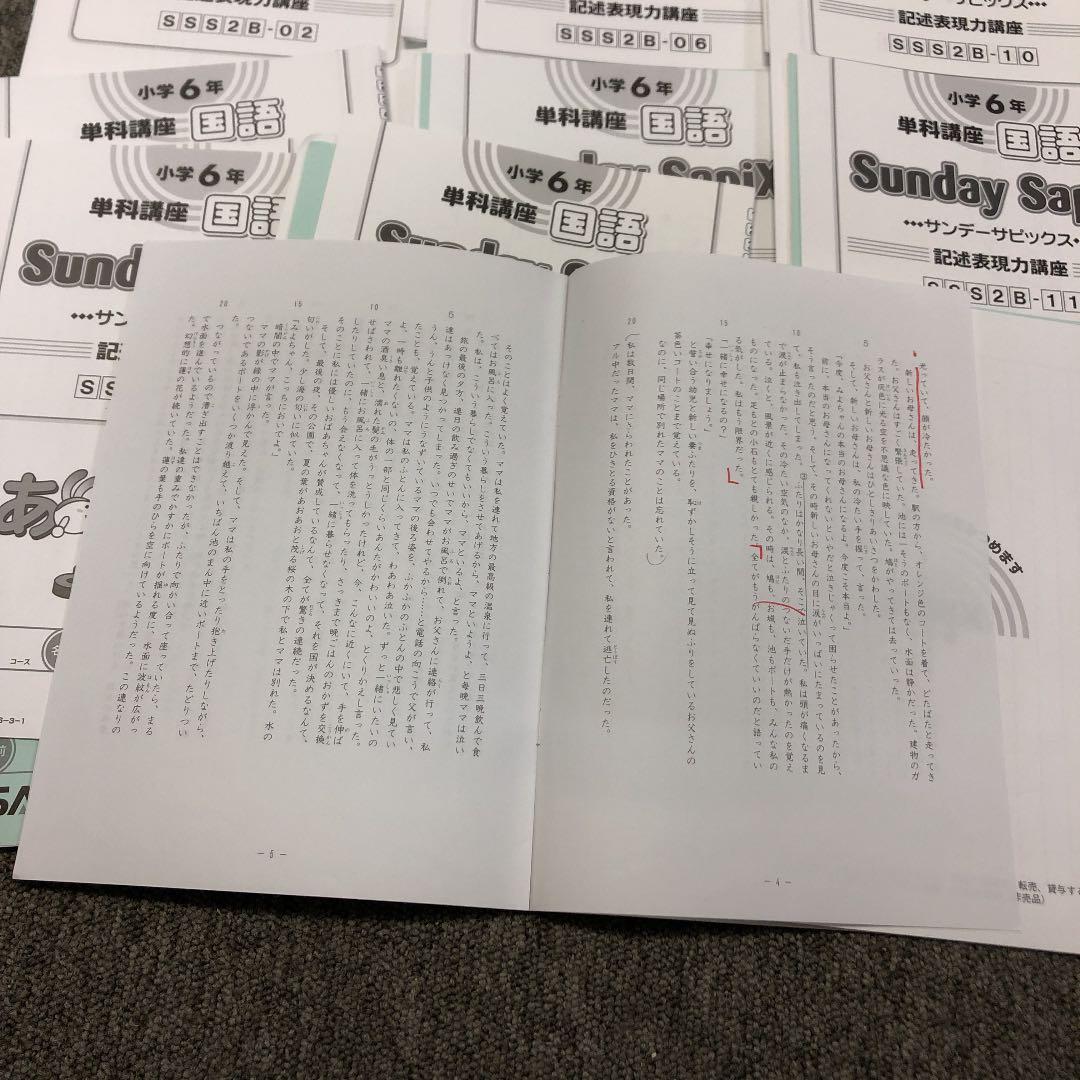 サピックス　６年　SS特訓　国語　記述表現力講座　2020年　中古