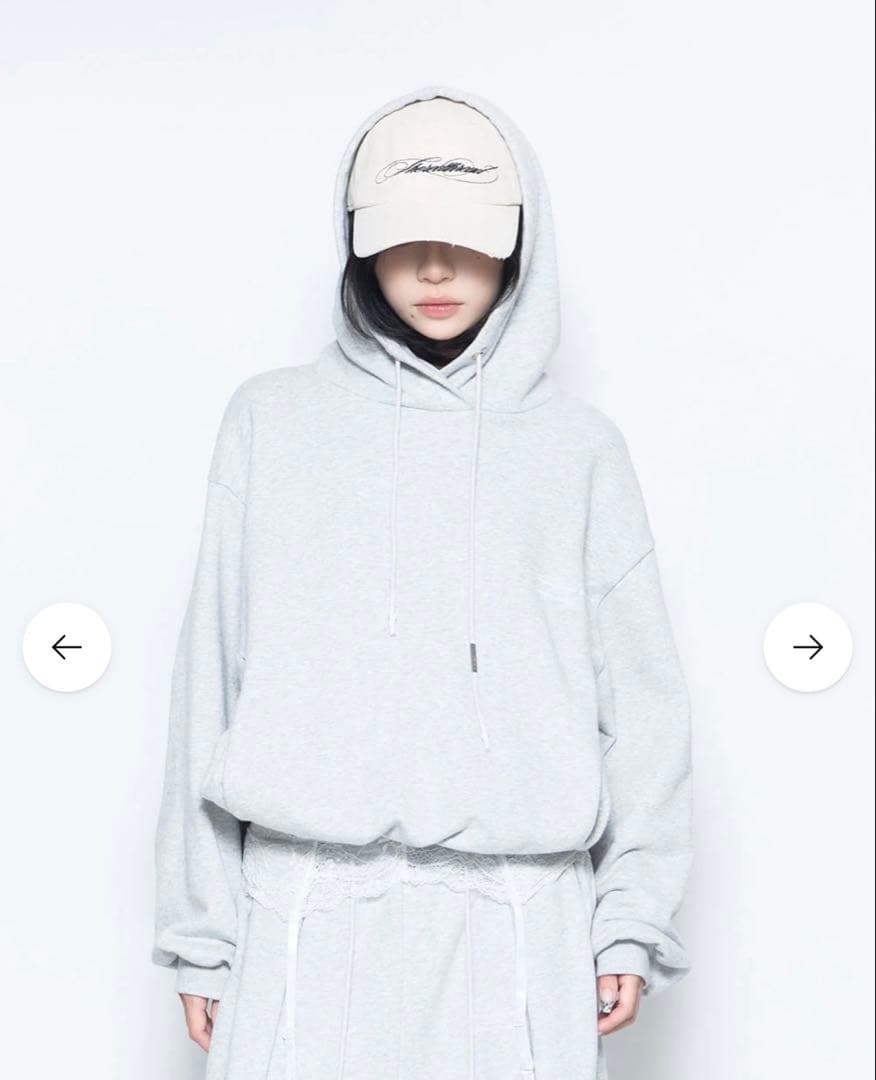 トップス theredthread S logo pullover hoodie gray