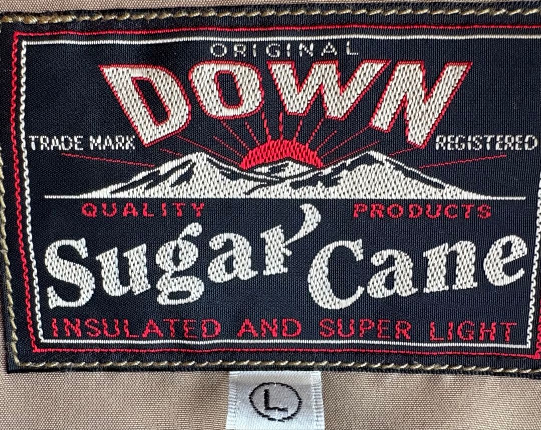 【Lサイズ】sugar cane シュガーケーン　ダウンベスト　レザー　ブラウン