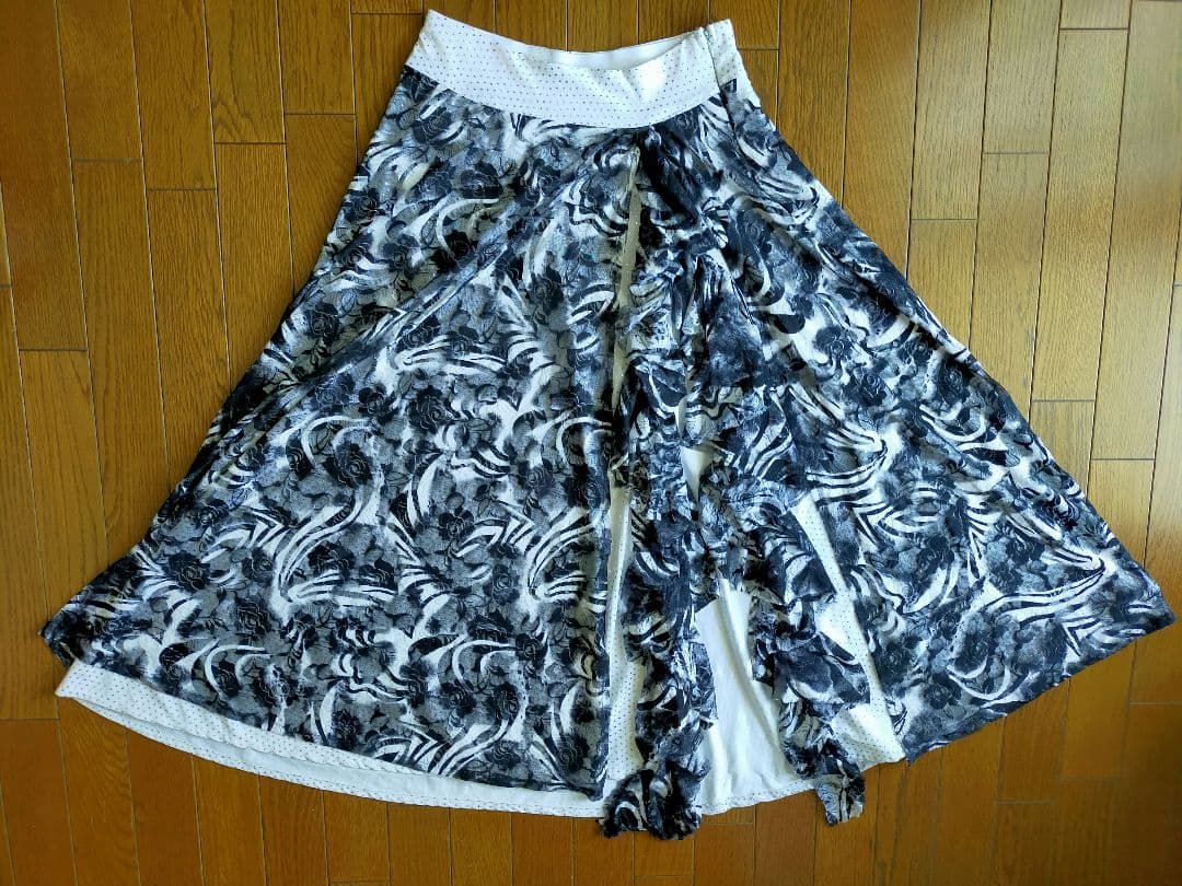 ベリーダンス衣装 セットアップ 白黒マーブル