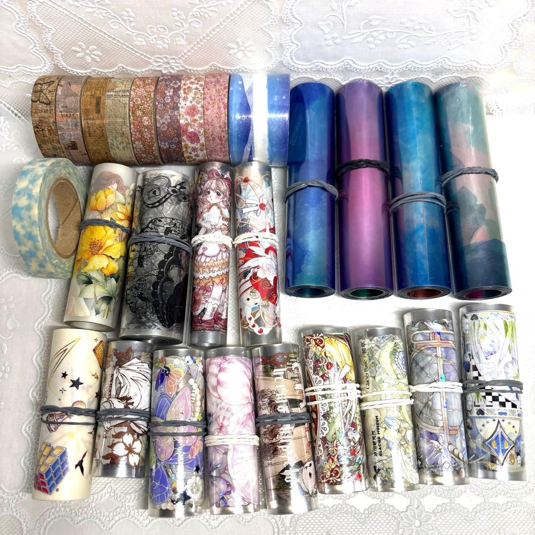 ラスト！ 60サイズまとめ売り＊海外マステ 素材 ステッカー 紙モノ コラージュ