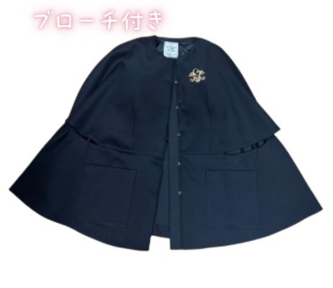 SEVEN TEN ダブルクロスフレアショートコート　ポンチョ　S ブローチ付き