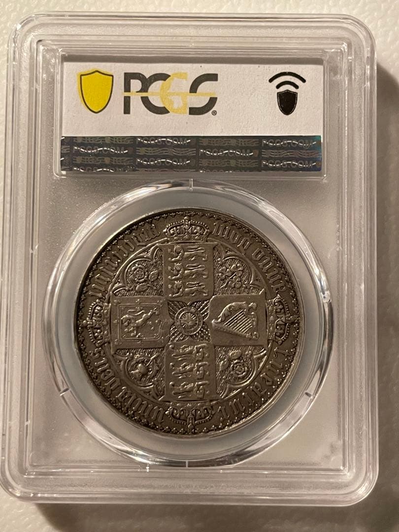 ビクトリア女王　1847年　ゴチッククラウン銀貨　PCGS PR45