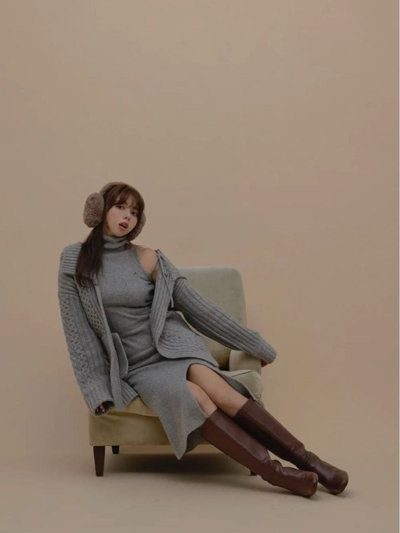 ワンピース andmary Nana cable knit set dress