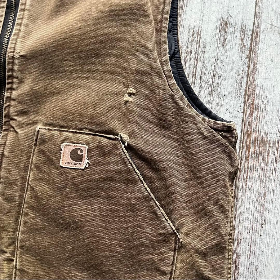 く*い様 -carhartt- fade brown duck vest