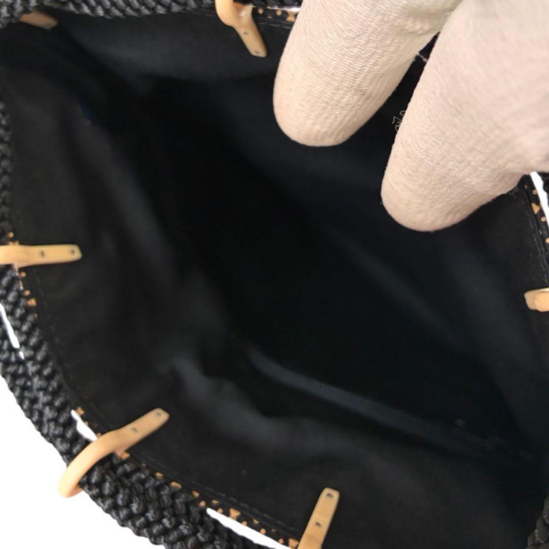 新品未使用 ✨印傳屋 合切袋 信玄袋 巾着和柄 鹿革黒ベージュ変わり市松柄箱付
