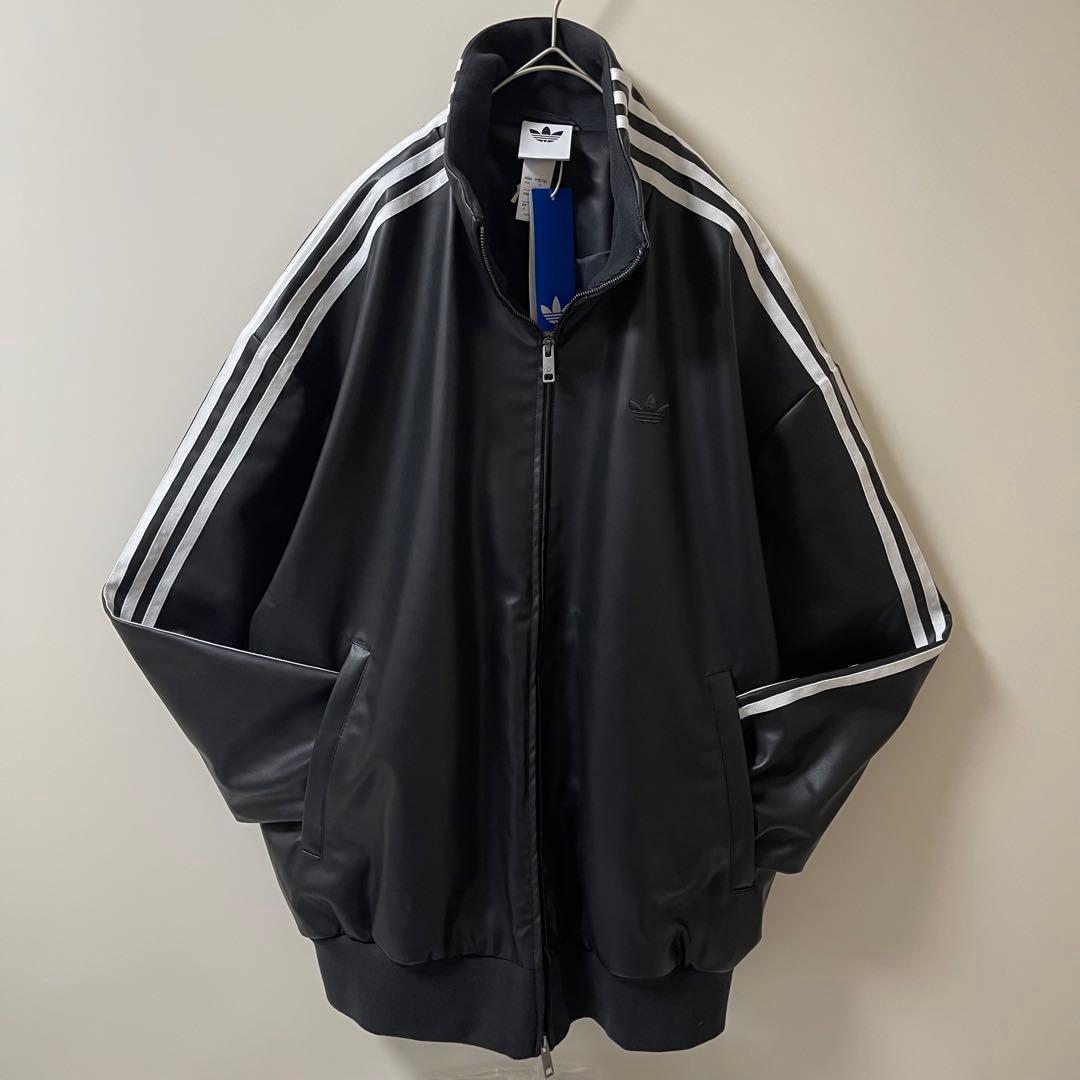 新品2XL】窪塚洋介 アディダス フェイクレザージャケットトップ プレザー3S黒